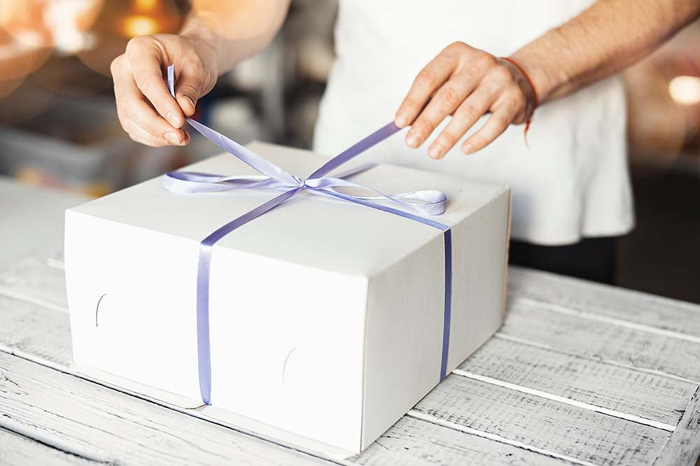 Beautifully wrapped subscription box with pies, holiday cookies and other baked goods. Great for the holidays! Our local bakery offers nationwide shipping!!